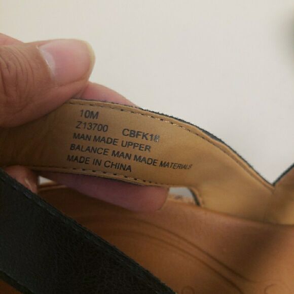 Born Concept B.O.C. Schirra Wedge Black Cork Ankle Strap Sandals Women Size 10M - Picture 13 of 14